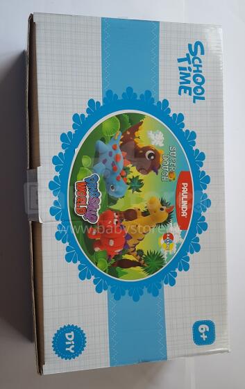 Paulinda Super Dough Art.081525-1 School Time Dinosaur World Набор пластилина