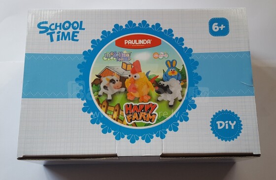 Paulinda Super Dough Art.081517-3 School Time Happy Farm Набор пластилина