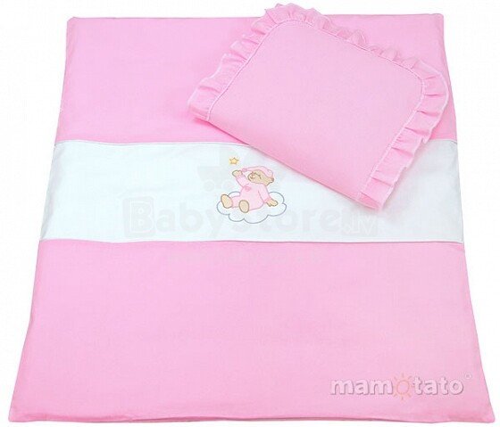 Mamo Tato Bear 75960 Col. Pink Комплект постельного белья для коляски из 4 частей