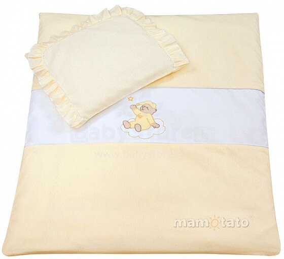 Mamo Tato Bear Art.75959 Yellow  Комплект постельного белья для коляски из 4 частей