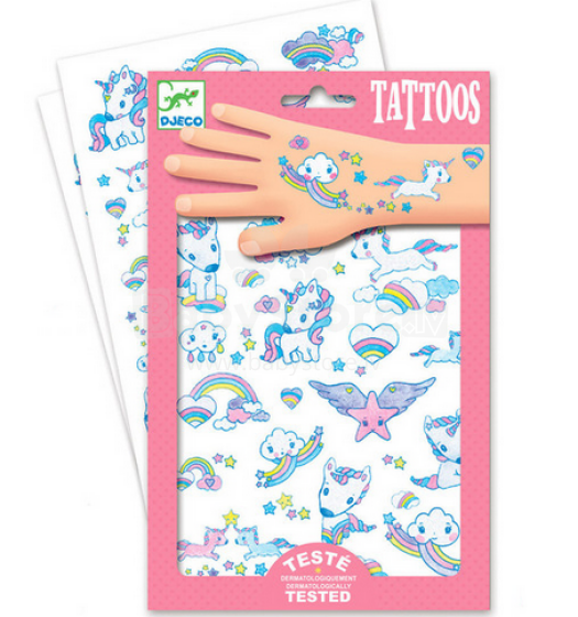 Djeco Tattoos Unicorns Art.09575 Tetovējumu komplekts