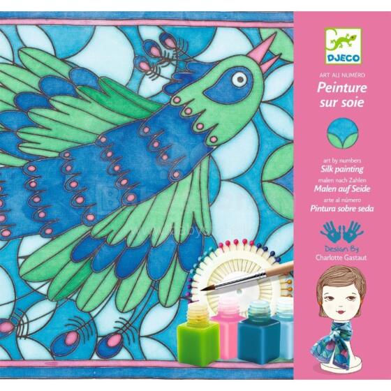Djeco Silk Printing Peacock Art.DJ09850 Набор для создания шелкового платка Павлины