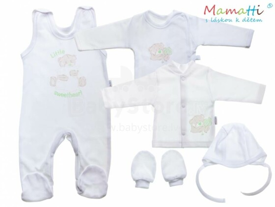Mamatti хлопковый комплектик для новорождённых из 5-ти частей (56-62)