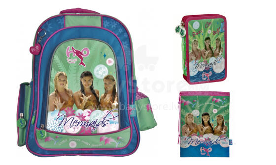 Patio Teen backpack kit H20, Школьный набор -  эргономичный рюкзак, пенал и мешочек для обуви  [портфель, ранец]  (HO-15 Ocean) Art.86088