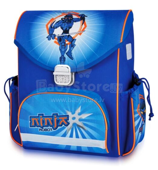 Patio Ergo School Backpack Art.86108 Школьный эргономичный рюкзак с ортопедической воздухопроницаемой спинкой [портфель, ранец] Ninja 40020