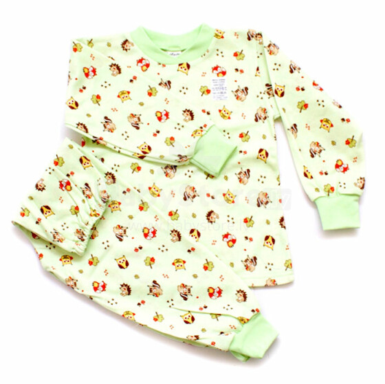 Galatex Art.81878 Miško gyvūnai žalia Vaikiška medvilninė pižama