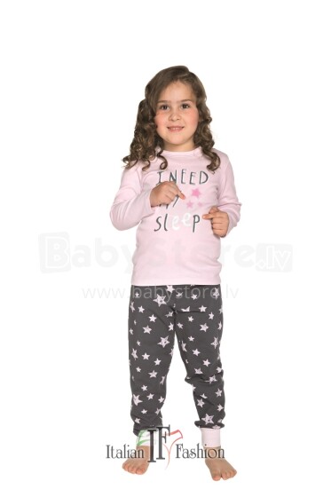 Italian Fashion Kometa Pink Bērnu kokvilnas pidžama meitenēi