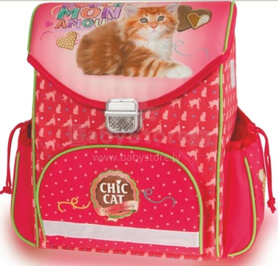 Patio Ergo School Backpack Art.86128 Bērnu ergonomiskā mugursoma [skolnieku ortopēdiskā mugursoma portfelis]  CHIC CAT 52467