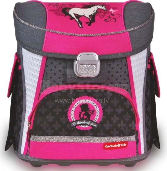 Patio Ergo School Backpack Art.86167 Bērnu ergonomiskā mugursoma [skolnieku ortopēdiskā mugursoma portfelis]  HORSE 56021