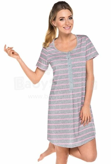 Italian Fashion Goldi Melange Art.86273  Хлопковая ночная рубашка для беременных/кормления с коротким рукавом