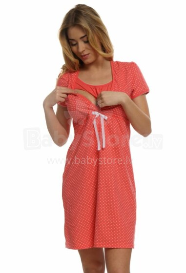 Italian Fashion Radosc Malina Art.86277  Хлопковая ночная рубашка для беременных/кормления с коротким рукавом