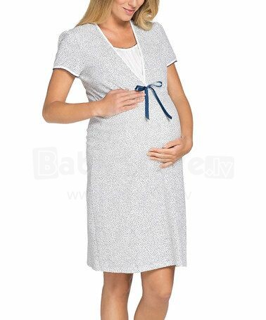 Itališkos mados „Raisa Ecru“ 866280 medvilniniai naktiniai marškiniai nėščioms moterims / mityba