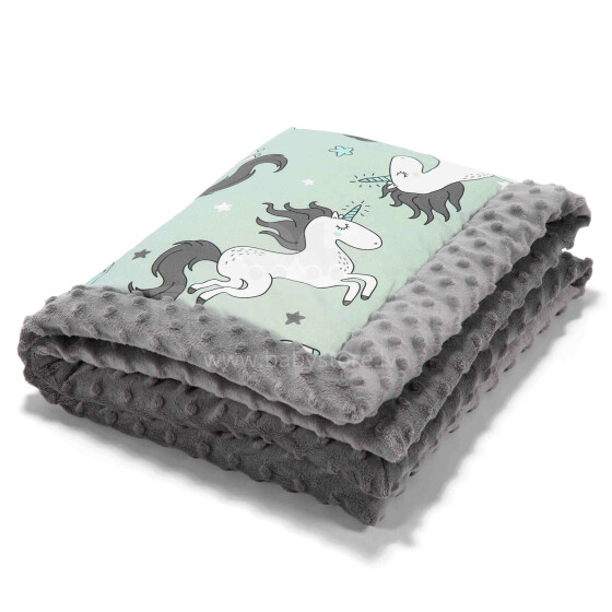 La Millou Art. 86587 Infart Blanket Penguin Unicorn Grey Augstākās kvalitātes divpusēja sedziņa (65x75 cm) 
