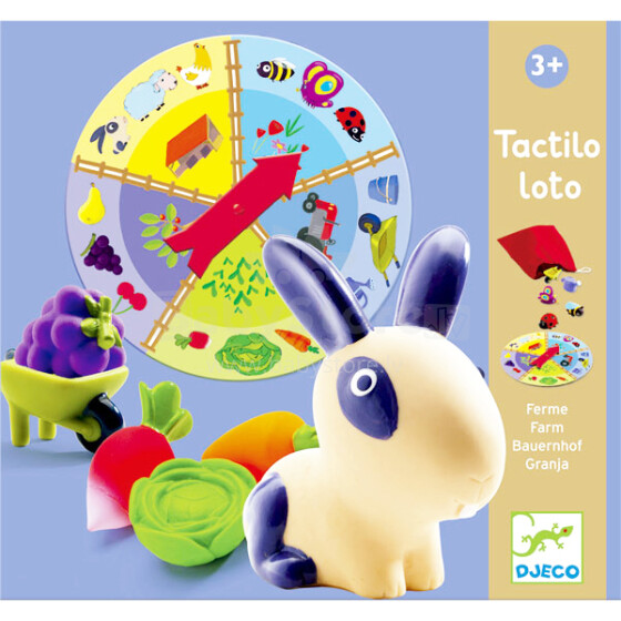 Djeco Tactilo Lotto Farm Art.DJ08135 Развивающая игра Тактильное лото Ферма