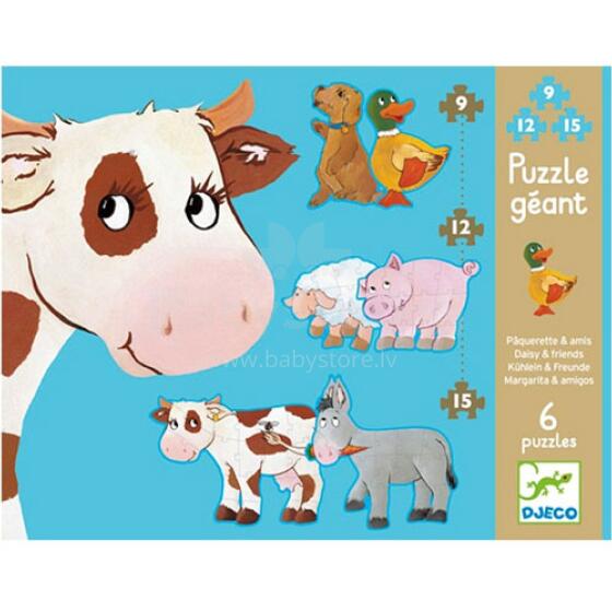 Djeco Puzzle Daisy  Art.DJ07111 Тактильный пазл гигант -Дези и его друзья