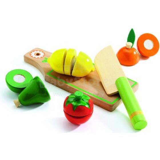 Djeco Fruits  Art.DJ06526 Komplekts sagriešanai Augļi un dārzeņi