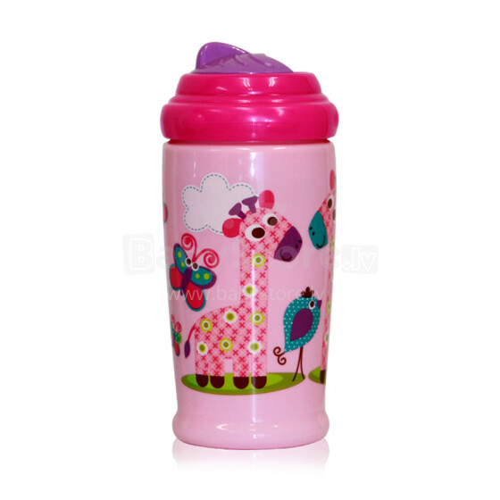Lorelli Clip Pink Art.1020058 Спортивная бутылочка с соломкой 300мл