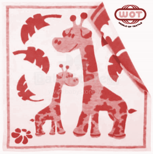 WOT ADXS 004/2009 Žirafa Aukštos kokybės vaikiška medvilninė antklodė (antklodė) / pledas 100x118 cm