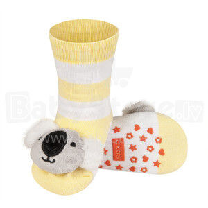 SOXO Baby Art.65741 AntiSlip ABS Носочки фроте для младенцев с 3D игрушкой-погремушкой 0-24м.