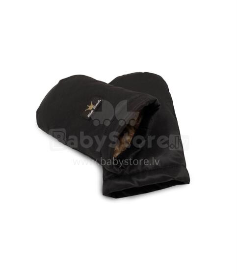 Elodie Details Stroller Mittens Art.42484  Black Edition Ratu cimdi ar kažokādas apmali