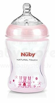 Nuby Natural Touch Art.68008  Anti-koliku barošanas pudele 240 ml