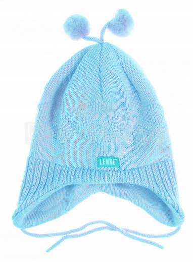 Lenne'17 Berry 16370/400 Knitted hat Вязанная полушерстяная шапка для младенцев на завязочках