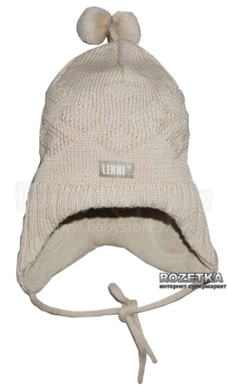 Lenne'17 Berry 16370/505 Knitted hat Вязанная полушерстяная шапка для младенцев на завязочках