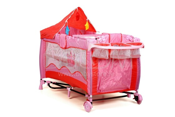 „Baby Maxi Premium Princess 859“ daugiafunkcinė kelioninė lova 2 aukštais
