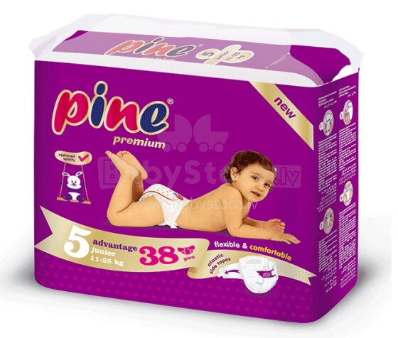 Pine Junior 5 Art.87672 autiņbiksītes jaundzimušajiem 11-25kg,8gb