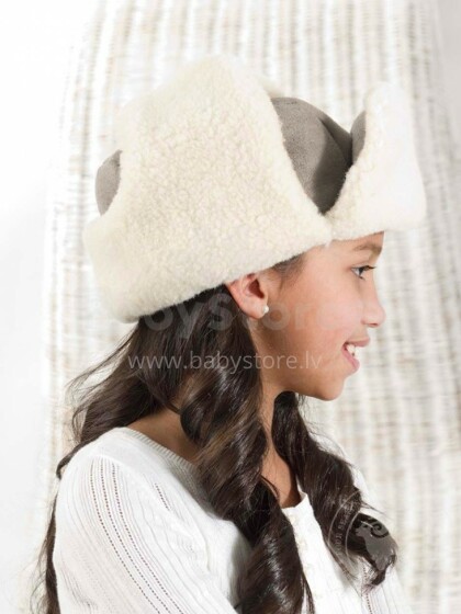 Eco Wool Siberian Junior Velour Art.1352 Детская шапка-ушанка из мерино шерсти  (50-52)