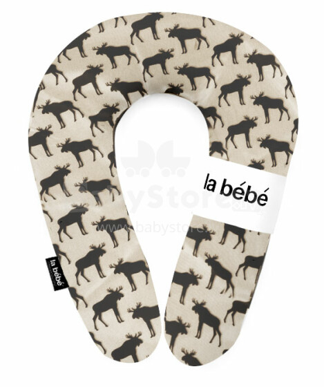 La Bebe™ Snug Cotton Nursing Maternity Pillow Art.41665 Elk Black Подкова для сна, кормления малыша, 20x70 cm