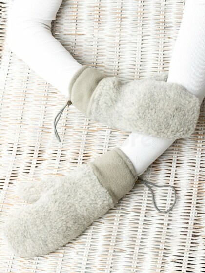 Eco Wool Yeti  Junior  Art.1370 Детские рукавицы из мерино шерсти с флисовами манжетами (XS-L)