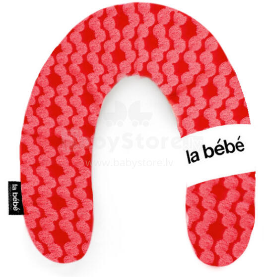 La Bebe™ Rich Maternity Pillow Art.24427 White&Red ornament Подковка для сна, кормления малыша , 34x104 cm