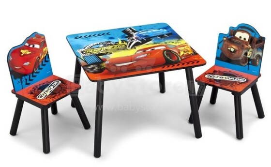 „Delta“ vaikų „Disney Cars“ prekės ženklas.TT89504CR Vaikų baldų komplektas - Stalas ir 2 kėdės