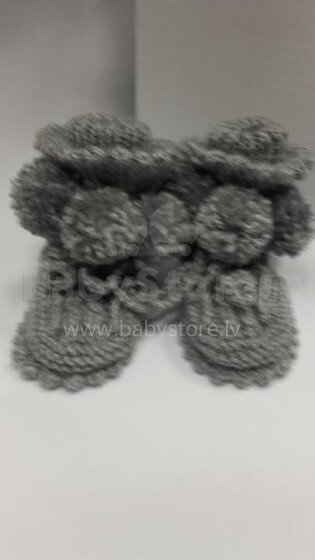 Handmade Set Plus Art.65171 Вязанные Детские пинеточки с носочками для новорожденных 