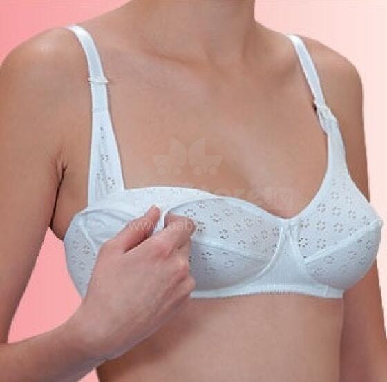 La Bebe™ Lingerie Bio Cotton Art.3434 White grūtnieču/barošanas krūšturis ar mīksto atpogājamu bļodiņu un stabilu krūšu atbalstu