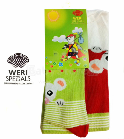 Weri Spezials K21 Kids cotton tights (56-160 sizes) mouse