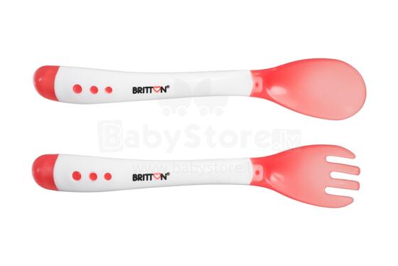 Britton Heat Sensing Feeding Fork & Spoon Art.B1524