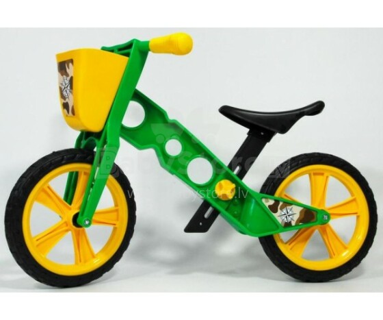 „I-Toys“ straipsnis. R-311 Vaikų bėgimo ir balansavimo dviratis, pagamintas iš plastiko be pedalų
