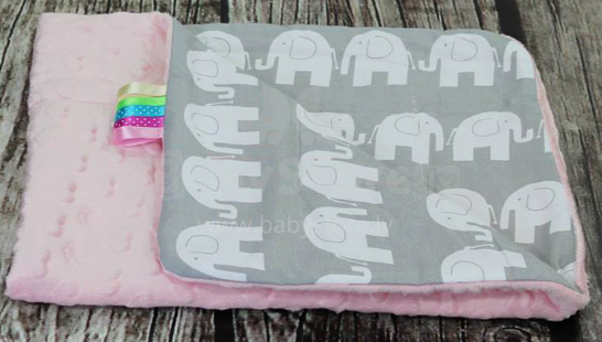 Baby Love Art.89258 Minky Set Комплект белья для коляски - мягкое двухсторонее одеяло-пледик из микрофибры + подушка