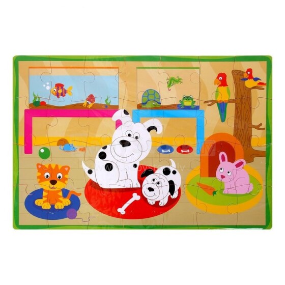 Умка Baby Puzzle Art.89321 Vaikiški galvosūkiai-naminiai gyvūnėliai
