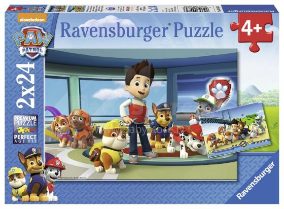 Ravensburger Paw Patrol Puzzle Art.T-0893  комплект пазлов Щенячий патруль  2х24 шт.