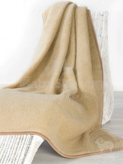 „Eco Wool Tumbler Art.3403-3 Natural“ antklodė iš merino vilnos 100x140 cm