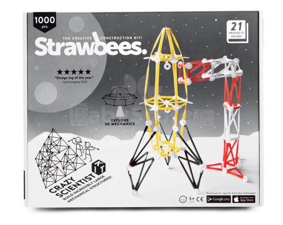 Strawbees Quirkbot Robotic  Art.9022W  Конструктор из пластиковых трубочек ,1000шт