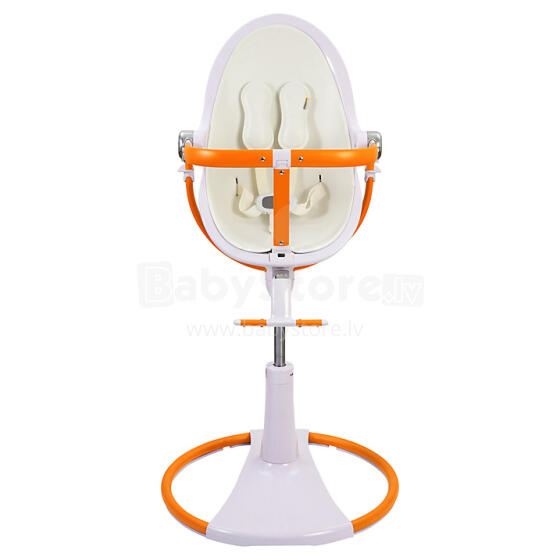 Bloom Fresco Chrome Giro White/Orange  Art.BBE10515-WHO  Эксклюзивный стульчик для кормления(без вкладыша)