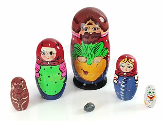 Русские народные игрушки Art.Р-45/748 Развивающая деревянная игрушка - матрешка Репка