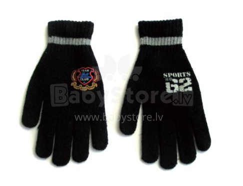 Rak Art.R-056DB Gloves Детские тёплые перчатки с рисунком и фротэ подкладкой