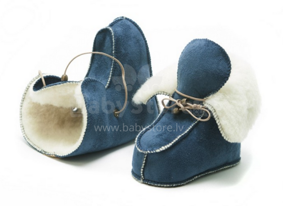 Eco Wool Rolo Velour Art.2407-38 Велюровые пинетки из мерино шерсти
