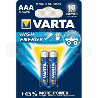 „Varta 4903/2“ - didelės energijos SPO šarminė baterija AAA 1,5 V LR03 (2 vnt.)