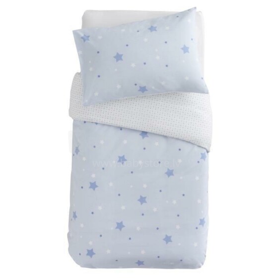 „Doux Nid Parure Little Stars Ciel“, 1800052, viršutinė paklodė + pagalvės užvalkalas 100x140 / 60x40 cm